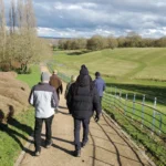 Men walking during a conference